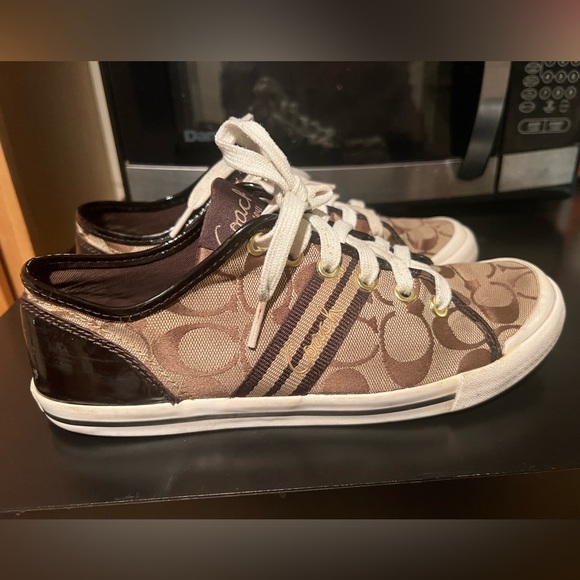 Brown coach logo sneakers - Picture 2 of 4